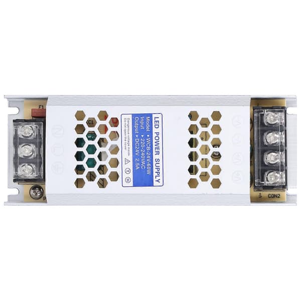 LED Strømforsyning Switching Driver Adapter Ultratynn Lang Stripe Transformator Lysboks Reklame (WCB24V60W)