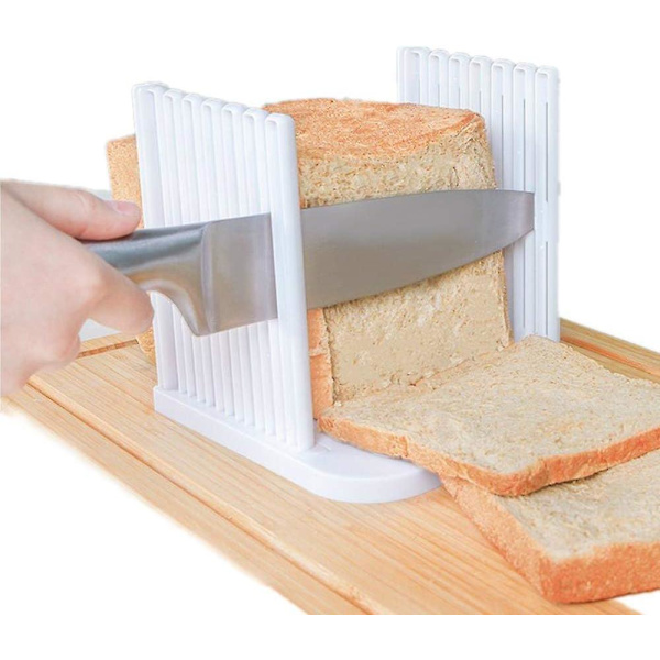 Brødskjærer, Justerbar brød-/bake-/brødskjæremaskin, Sandwichmaskin Toastskjærer Sammenleggbar