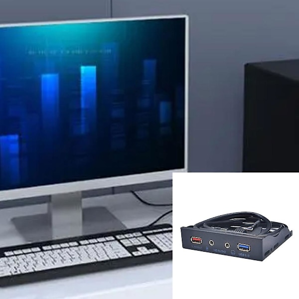 USB 3.0 3,5 mm Front Bay Panel USB3.0 Hub Splitters Interne Adaptere BC1.2
