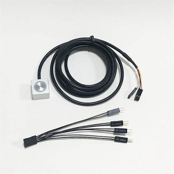 Computer Desktop Switch PC Bundkort Ekstern Start Tænd/Sluk Knap Forlængerkabel til DIY B