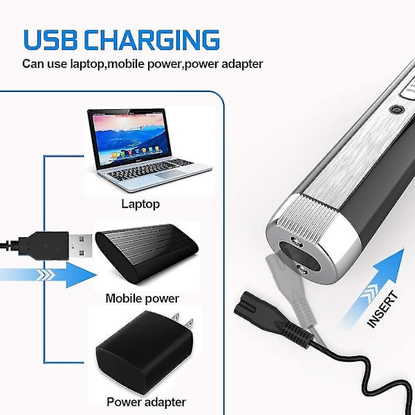 Nenäkarvatrimmeri miehille, 4 in 1 USB ladattava korva- ja nenäkarvatrimmeri miehille, ammattimainen kivuton nenäkarvojen trimmaus