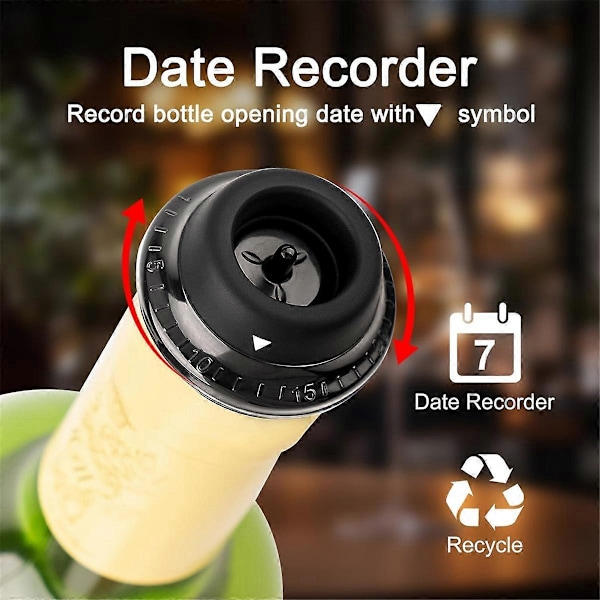 Elektrisk vinbeskytterpumpe med vinpropper vakuum, vinbevarer holder din vin frisk i op til 10 dage, USB genopladelig 2024THO