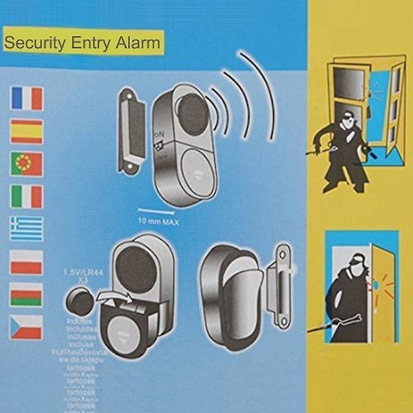 Trådløst Hjem Dører Vinduer Sikkerhet Inngangs Alarm System Pakke 6