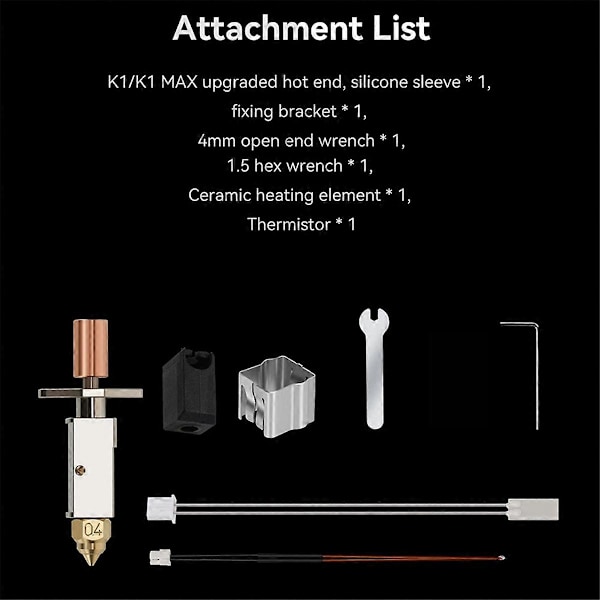 For K1/ K1 Max Oppgradering Hotend Kit Keramisk Varmeplate 550C Rask Utskrift for K1 K1MAX - Extrud