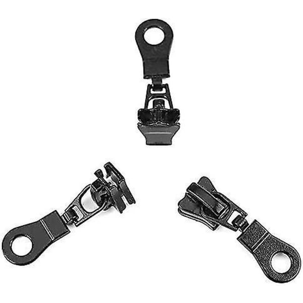 Zip Slider Metall Legering Dragkedja (svart) (2st)