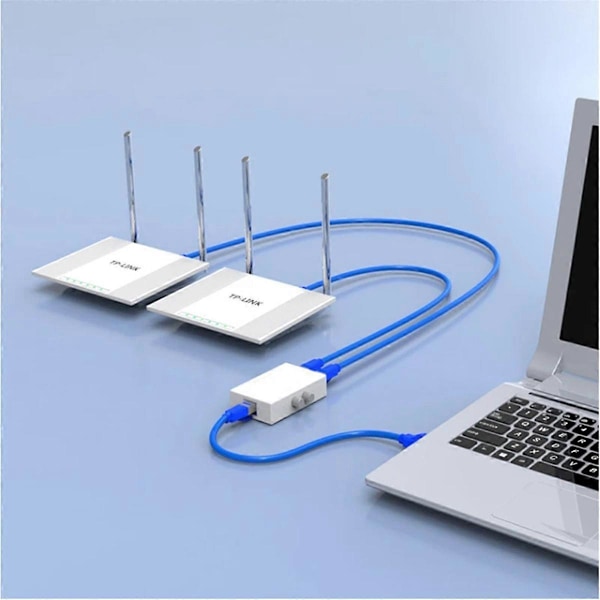 RJ45 Nätverk Switch 2 Port LAN Ethernet Nätverksbox Switch RJ45 Splitter Dubbel 2-vägs Port Manuell Sh