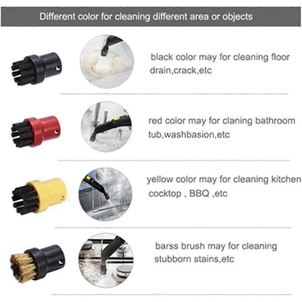 Til Karcher Easyfix SC2 SC3 SC4 SC5 Damprenser Gulvklud Rund Børste Vinduesdyse Skraber Stea
