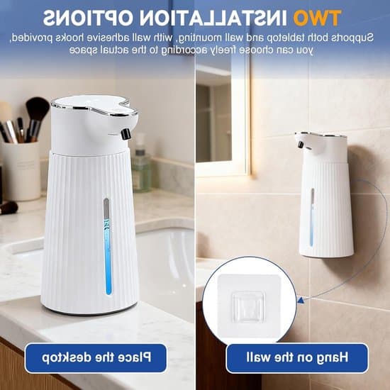 Automatisk såpedispenser med 500 mAh og veggfester
