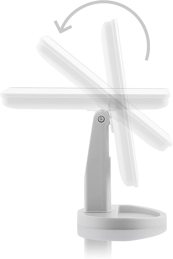 This touch-sensitive LED table mirror illuminates your face for perfect makeup application and features an LED mirror function (white).