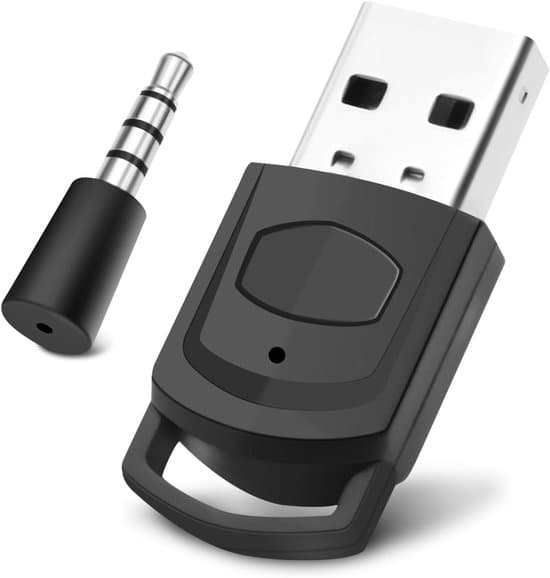 Bluetooth 5.0 USB-lydadapter for PS5/PS4/PC - Bluetooth-adapter med minimikrofon, plug and play.