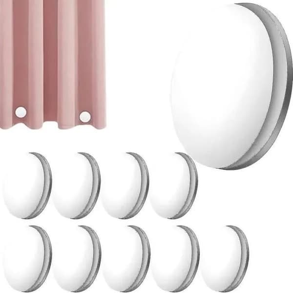 Magnetiska duschdraperivikter - Runda - Rosa - 10-pack - Stöldskydd