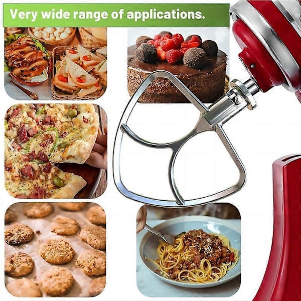 Platt visp i rostfritt stål för KitchenAid 4,5-5QT köksmaskiner