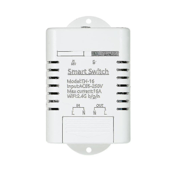 Th-16 Smart Wifi Switch Kompatibel med Sonoff & Ewelink 16a/3500w Overvågning Temperatur Trådløs