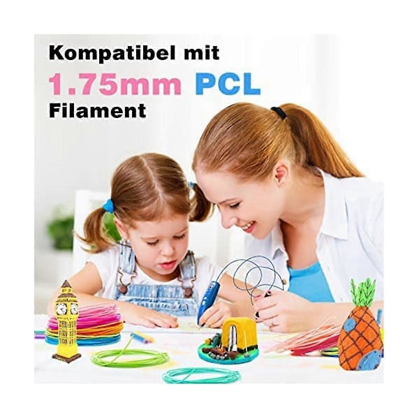 PCL, 10 M Hver - PCL Filament 1,75 Mm, Farvesæt Til Lave Temperaturer, 3D Børn