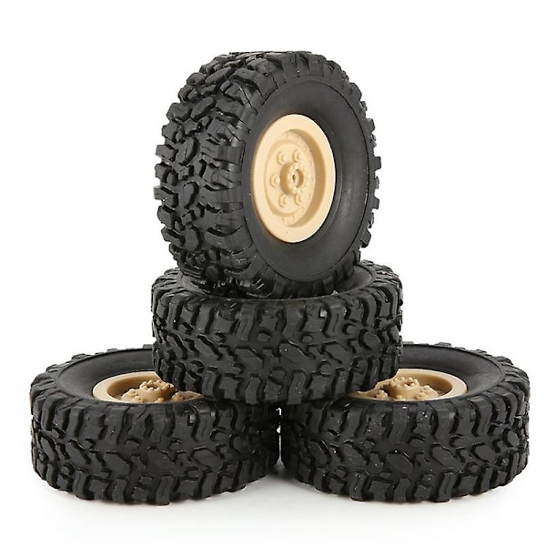 4 stk. Gummihjul Fælg Dæk Til Rc 1/16 Klatre Crawler Bil Wpl B-1/b-24/c-14/c-24/b-16 Lastbil