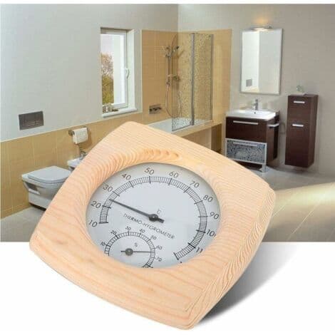 Termometer og hygrometer i granved - Innendørs display