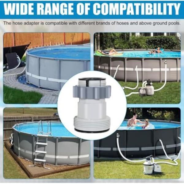 38 mm og 32 mm poolslangeadapter, poolslangeforbindelse til Intex 10722, Bestway, Coleman (pakke med 2)