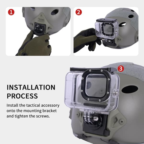 Taktisk hjelm NVG Shroud Kameramontering til GoPro, Osmo Action & Insta360