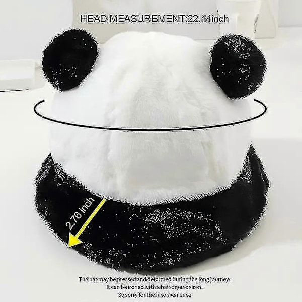 jkw Söt Panda Fiskehatt Höst Och Vinter Plysch Öronskydd Bucket Hatt Varm Hatt Alla Hjärtans Dag Presenter 2024THO