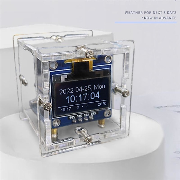 ESP8266 DIY Elektronisk Kit Mini Klocka OLED Display Anslut med Shell DIY Lödprojekt