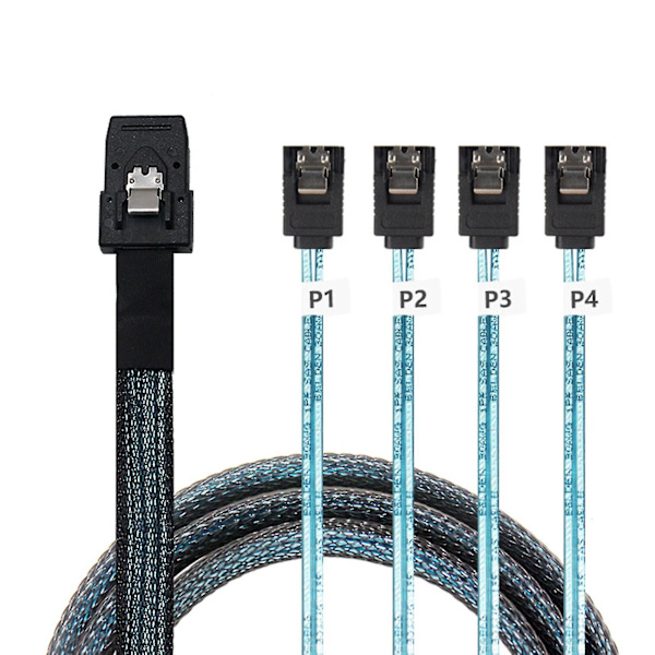Mini Sas 8087 till 4 Sata Sas 36p till Sata3.0 Solid State Drive-kabel Hårddisk Datakabel Sas3.0 30aw
