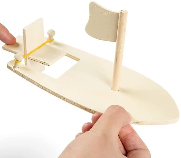 6 stk. Trebåt Leke DIY Pedagogisk