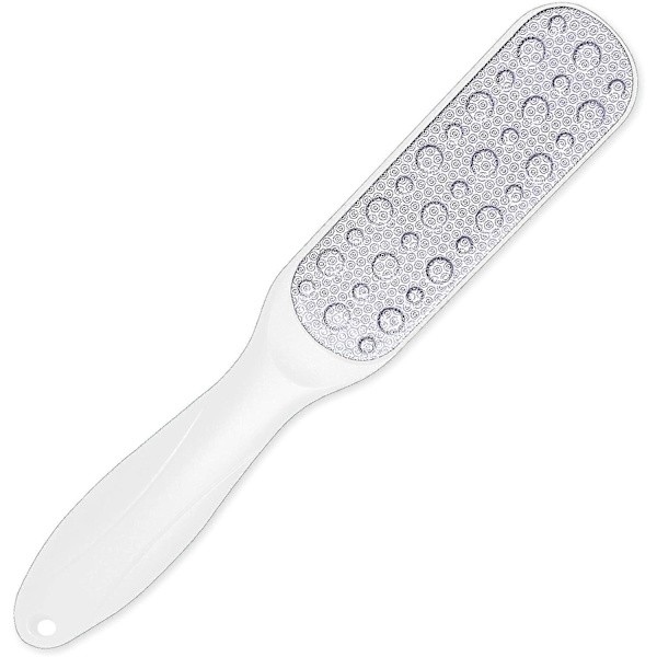 Fodfil, dobbeltsidet pedicure, fodskrubber, fjerner hård hud, fjerner sprukne hæle og ligtorne, eksfoliering af død hud til fødder (hvid)