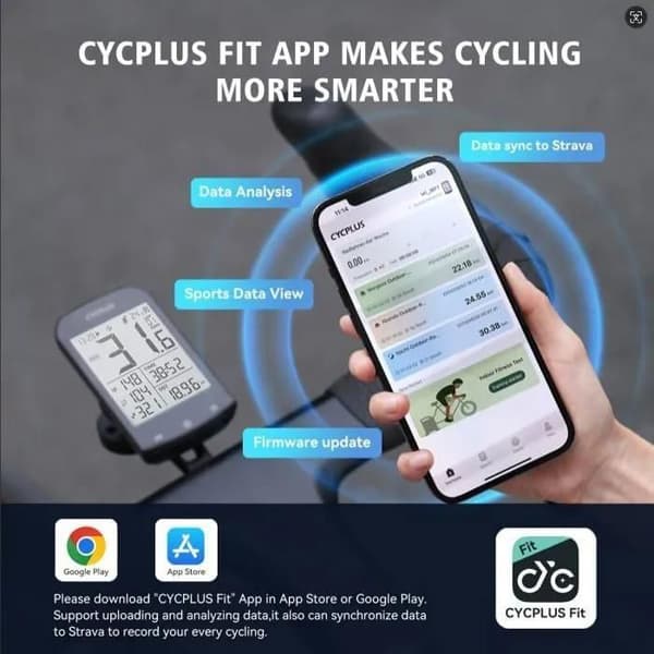 GPS Cykelcomputer - G+ - 2,2-tommer skærm - IPX7 Vandtæt - ANT+ og Strava Synkronisering