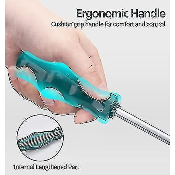 Ylimääräisen pitkä Torx-ruuvimeisselien sarja, 5 kpl 12 tuuman magneettisia Torx-ruuvimeisselien sarja, T15 - T30 (t15,t20,t25,t27,t30) Magneettiset Torx-ruuvimeisselien sarja