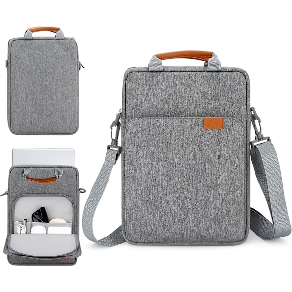 13-tommers laptopveske med skulderstropp og håndtak, dataveske for 13.3 Apple Macbook Air, Mac Pro med polstring