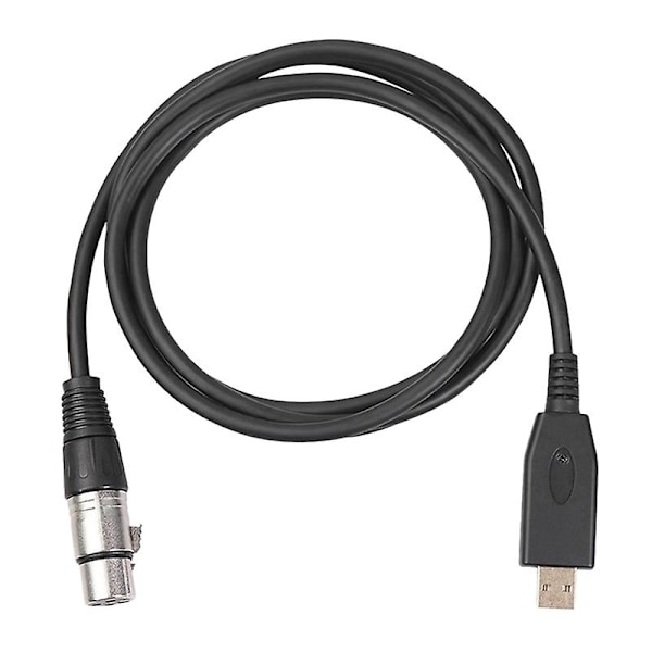 REXLIS 1,8 m USB Mikrofonkabel, 3-benet USB Han til XLR Hun Mikrofon Konverter Kabel Studio Lydkabel