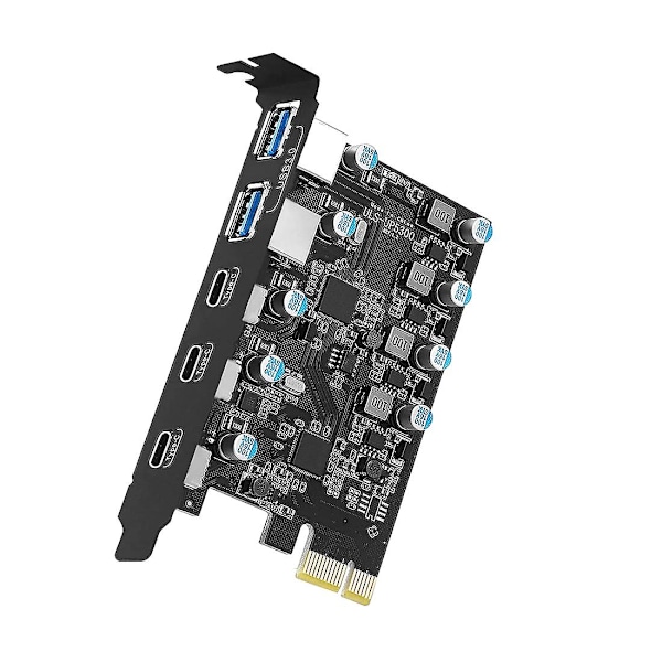 PCIe-laajennuskortti 5 porttiin (3X USB C, 2X USB 3.0-A) PCI-laajennuskortti /8/7 ja OS 10.8.2 -käyttöjärjestelmille