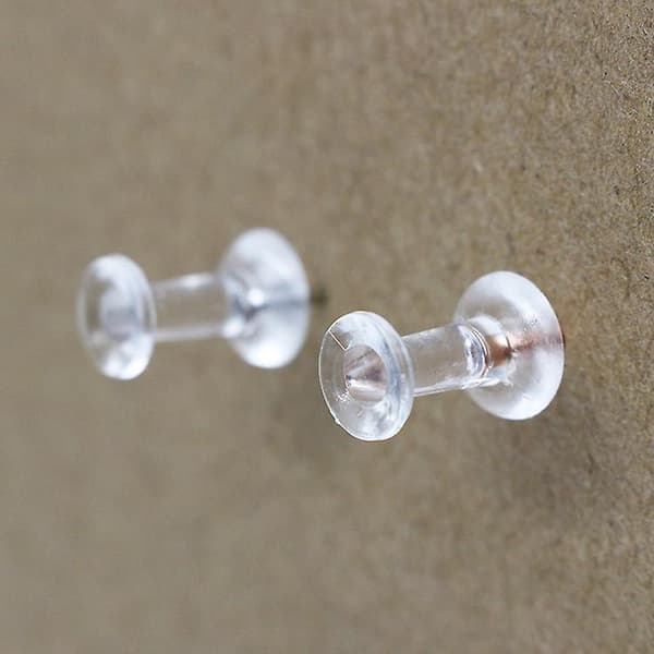 Tegnestifter, klar plastikhoved, stålspids, 200 stk.