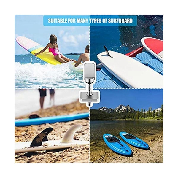 6 st Surfbräda Finskruvar, Verktygsfri Tumfinskruv i Rostfritt Stål för SUP Surf Longboard Paddlebo