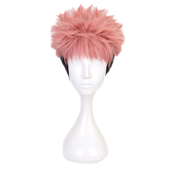 Aniem Jujutsu Kaisenyuji Itadori Smoky Pink Cosplay Peruk Flätad Syntetiskt Hår