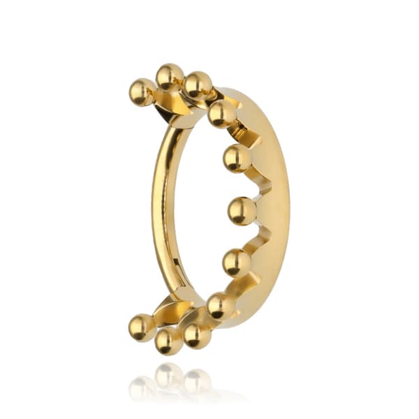 Titan klikring ørering krone - guld - TK-045 1,2/10