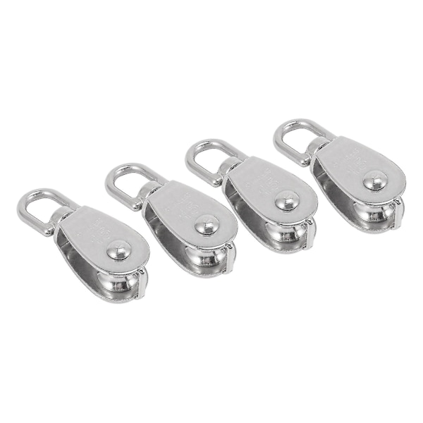 4 st M15 enkel remskiva block rostfritt stål liten remskiva rulle för rep sladd i vridbar silver Pu Tingquan Shop