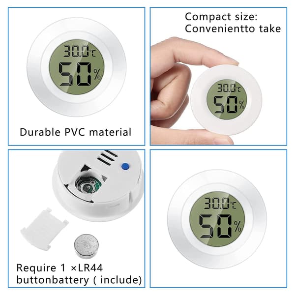 3 st inomhus hygrometer termometer med Celsius C LCD-display för luftfuktare