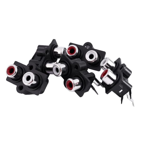 5 stk. PCB-montering 2-positions stereo audio video jack RCA hun-stik