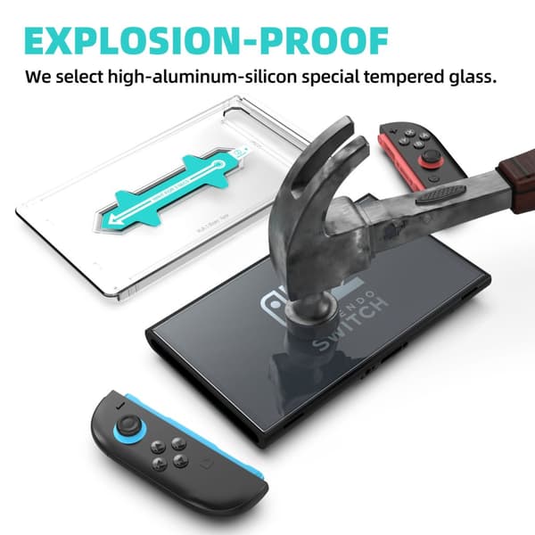 Crystal Clear Tempered Screen Protector for Nintendo Switch 2 – 9H Scratch-Resistant Glass with Easy, Bubble-Free Installation and Application Kit