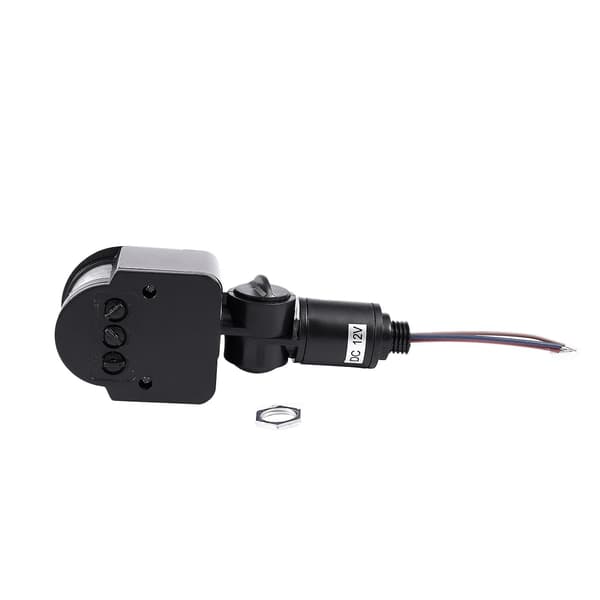 Udendørs 12V DC Automatisk Infrarød PIR Bevægelsessensor Switch til LED Lys, Sort