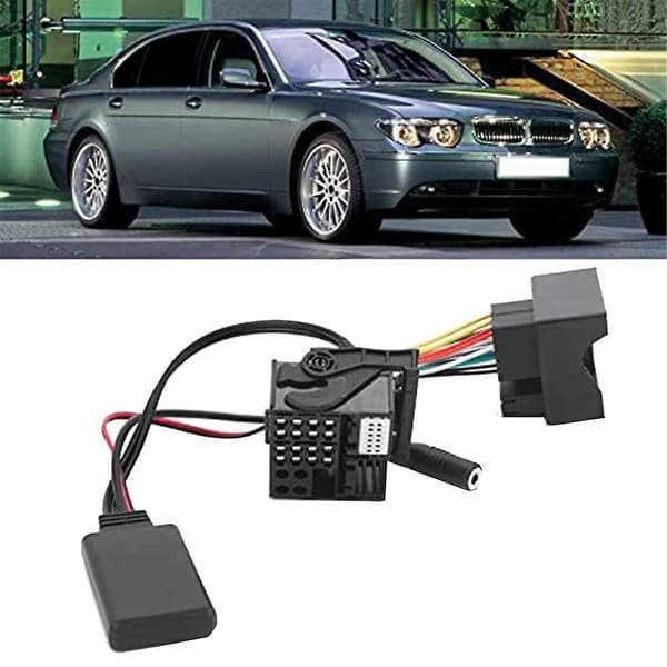 2-pack Bilradio Bluetooth 5.0 Musik AUX-kabel Handsfree Adapterkabelset för E60 E63 E90 E91