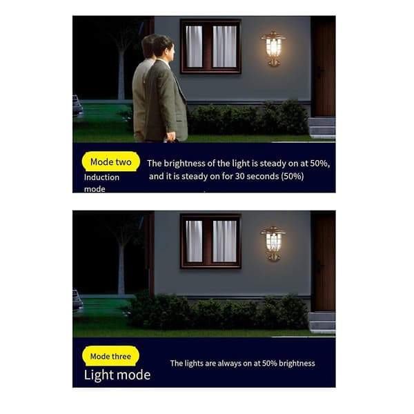Solcelle-sensor vægmonterede lamper Vandafvisende have-landskabslamper til have Villa Lille gård Dec