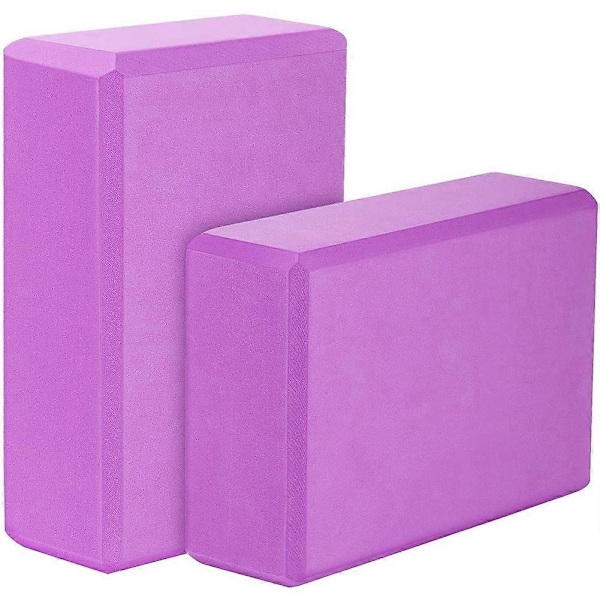 Yogablock 2-pack, EVA-skum Yogablock Träningsklossar, Lila