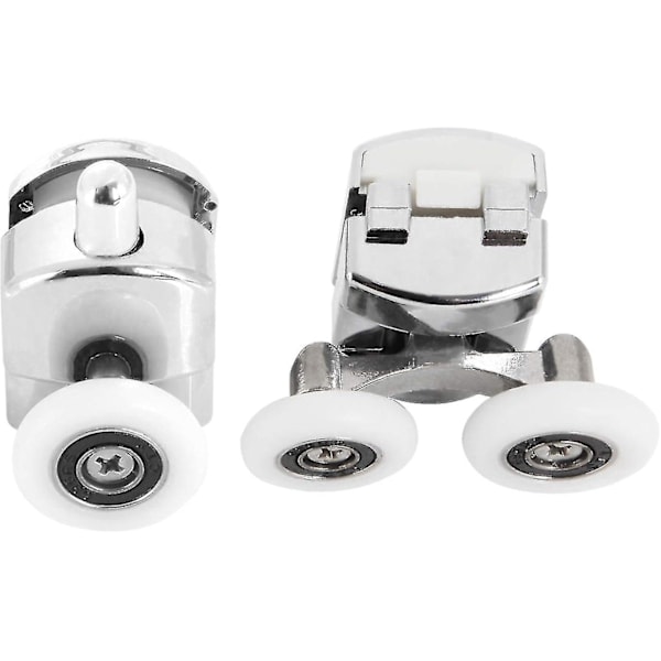 4 Pakning Glass Dusjdør Hjul, 23mm Diameter Solid Sink Legering Doble Trinser For Dusjkabinett, Dusjrom, Reservedeler-dwdz