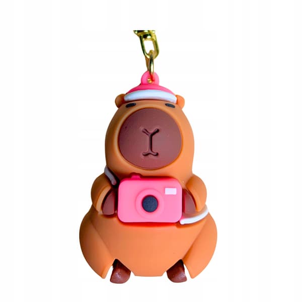 Capybara Tourist Camera Car Hanger Keychain