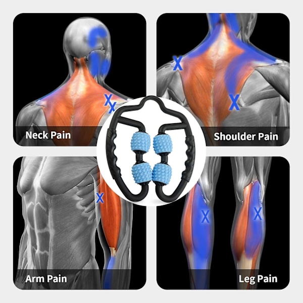 Foam Roller Massasje, Kalve Foam Massasjeverktøy, Arm Smertelindring, Stive og Stramme Muskler, Fascia Roller Blå