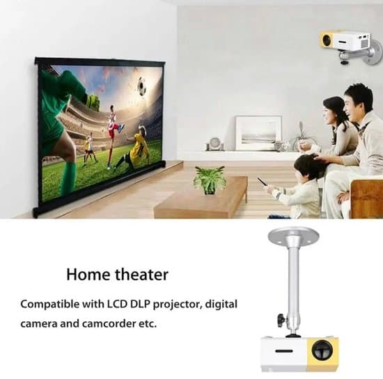 Aluminum Ceiling Mount for Mini Projector/Security Camera, 180mm Height, 2kg Max Load Capacity, Universal 1/4 Inch Thread with Adjustable Ball Joint