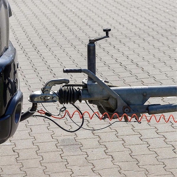 6FT Trailer Break Away Kabel, Trailer Breakaway Sikkerhedskabel Fjeder Trækspiralledning til RV Trail