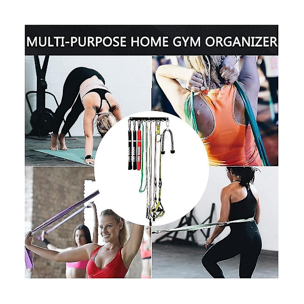 1 STK Multi-Gym Udstyrsopbevaringsstativ Modstandsbånds Opbevaringsbøjle Vægtstangsstativ Kraftigt Gymnastikstativ